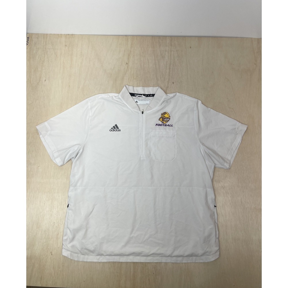 Adidas Jacket Men's 2XL‎ White Windbreaker Football 1/4 Zip